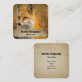 Niedlicher Red Fox Wilderness Naturfotografie Plat Quadratische Visitenkarte (Vorne/Hinten)