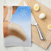 Niedlicher Red Fox Woodland Weihnachtsschnee Geschirrtuch (Viertel Falte)