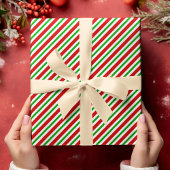 Niedlicher Red Green Strip Goldtext Geschenkpapier