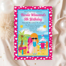 Niedlicher Red Hair Girl Beach Kindergeburtstag