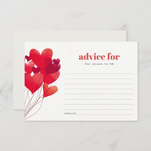 Niedlicher Red Heart Balloons Ratschlag für Mama B Begleitkarte (Vorne/Hinten)