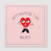Niedlicher Red Heart Doodle Valentinstag Personali Magnetkarte (Vorderseite)