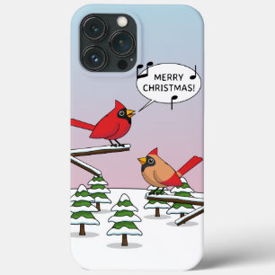 Niedlicher Red Kardinal Singen frohe Weihnachten Case-Mate iPhone Hülle