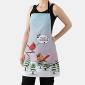 Niedlicher Red Kardinal Singen frohe Weihnachten Schürze (InSitu)