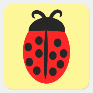 Niedlicher Red Ladybug-Aufkleber Quadratischer Aufkleber