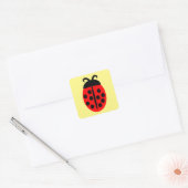 Niedlicher Red Ladybug-Aufkleber Quadratischer Aufkleber (Umschlag)