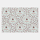 Niedlicher Red Ladybug Personalisierter Kindergebu Geschenkpapier Set (Vorderseite)
