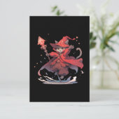 Niedlicher Red Mage Cat Hero Dankeskarte (Stehend Vorderseite)