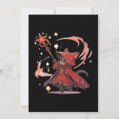 Niedlicher Red Mage Cat Hero Einladung (Rückseite)
