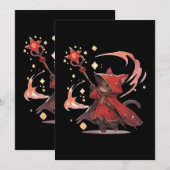 Niedlicher Red Mage Cat Hero Einladung (Vorne/Hinten)