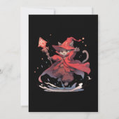 Niedlicher Red Mage Cat Hero Einladung (Rückseite)