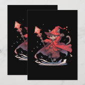 Niedlicher Red Mage Cat Hero Einladung (Vorne/Hinten)