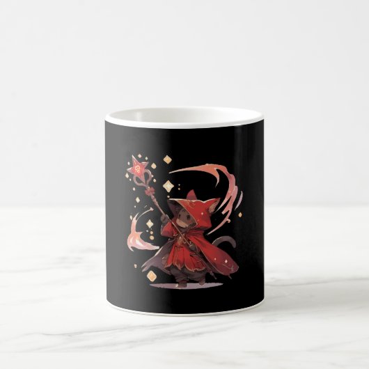 Niedlicher Red Mage Cat Hero Kaffeetasse (Mittel)