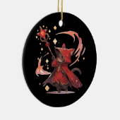 Niedlicher Red Mage Cat Hero Keramik Ornament (Rechts)
