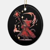 Niedlicher Red Mage Cat Hero Keramik Ornament (Links)
