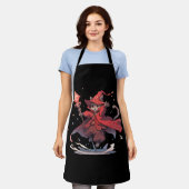 Niedlicher Red Mage Cat Hero Schürze (Getragen)