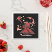 Niedlicher Red Mage Cat Hero Serviette (Beispiel)