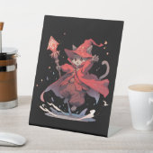 Niedlicher Red Mage Cat Hero Sockelschild (In SItu)