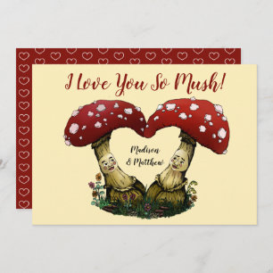 Niedlicher Red Mushroom Pun I Liebe Sie Valentinst Feiertagskarte