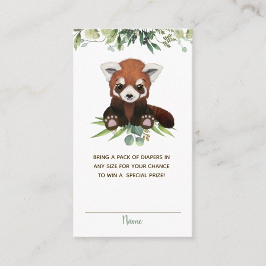Niedlicher Red Panda Bear Baby Dusche Windelwanne Begleitkarte (Vorderseite)