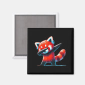 Niedlicher Red Panda Dabbing Tier Lover Z Magnet (Vorderseite/Rückseite)