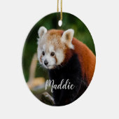 Niedlicher Red Panda Fire Fox Personalisiert Keramik Ornament (Rechts)