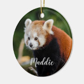 Niedlicher Red Panda Fire Fox Personalisiert Keramik Ornament (Links)