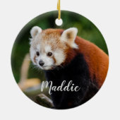 Niedlicher Red Panda Fire Fox Personalisiert Keramik Ornament (Hinten)