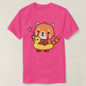 Niedlicher Red Panda mit gelbem Duck Pool Schwimmb T-Shirt (Design vorne)