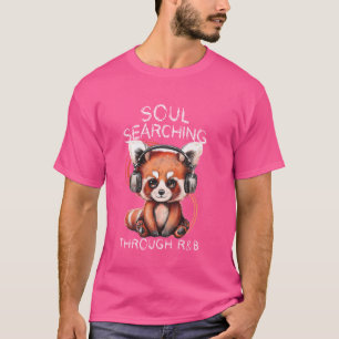 Niedlicher Red Panda mit Kopfhörer R&B Music Lover T-Shirt