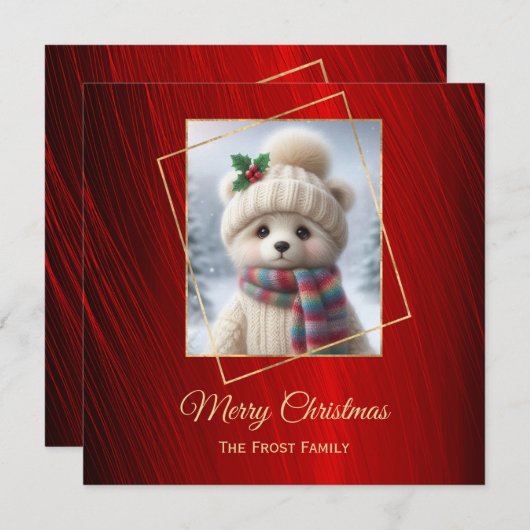 Niedlicher Red Polar Bär Weihnachten (Vorne/Hinten)