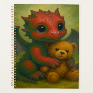 Niedlicher Red Puppy-Mit Augen Baby Dragon mit Ted Planer