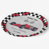 Niedlicher Red Race Car Geburtstag Pappteller (Schrägansicht)