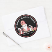 Niedlicher Red Santa Gnome mit Weihnachtsgeschenke Runder Aufkleber (Umschlag)