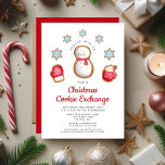 Niedlicher Red Snowman Weihnachts-Cookie-Exchange Einladung<br><div class="desc">Personalisierte Niedliche Red Snowman Weihnachts Cookie Exchange Einladung.</div>
