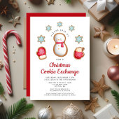 Niedlicher Red Snowman Weihnachts-Cookie-Exchange Einladung