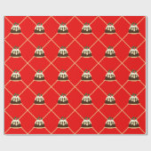 Niedlicher Red Strip Weihnachts-Pudding-Geschenk Geschenkpapier (Flach)