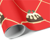 Niedlicher Red Strip Weihnachts-Pudding-Geschenk Geschenkpapier (Rolleneckpunkt)