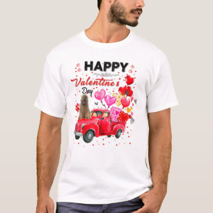 Niedlicher Red Truck Briard Valentinstag Kostüm Bo T-Shirt