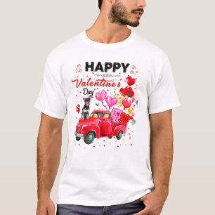 Niedlicher Red Truck Chihuahua Valentinstag Kostüm T-Shirt