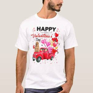 Niedlicher Red Truck Deutscher Spitz Valentinstag T-Shirt