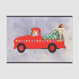 Niedlicher Red Truck Weihnachten Seidenpapier