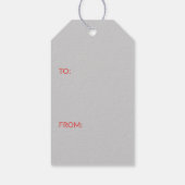 Niedlicher Red Winter Bird auf grauem, fröhlichem  Geschenkanhänger (Rückseite)