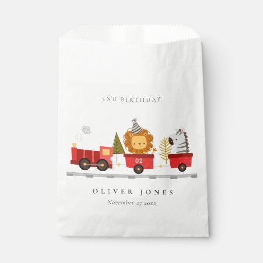 Niedlicher Red Woodland Animal Train jedes Alter G Geschenktütchen (Vorderseite)