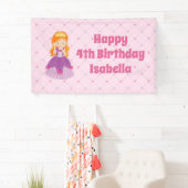 Niedlicher Redhead Princess Girl Custom Pink Gebur Banner (Insitu)