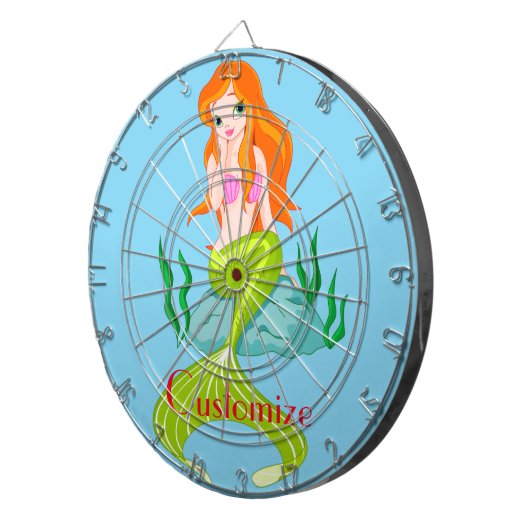 Niedlicher RedkopfMermaid Thunder_Cove Dartscheibe (Vorderseite rechts)