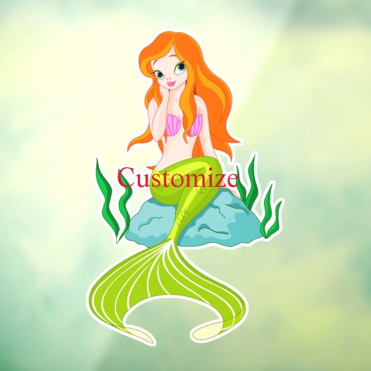 Niedlicher RedkopfMermaid Thunder_Cove Fensteraufkleber (Blatt 3)