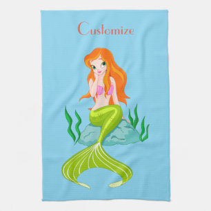 Niedlicher RedkopfMermaid Thunder_Cove Geschirrtuch