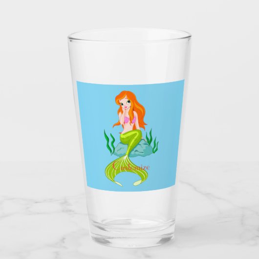 Niedlicher RedkopfMermaid Thunder_Cove Glas (Vorderseite)