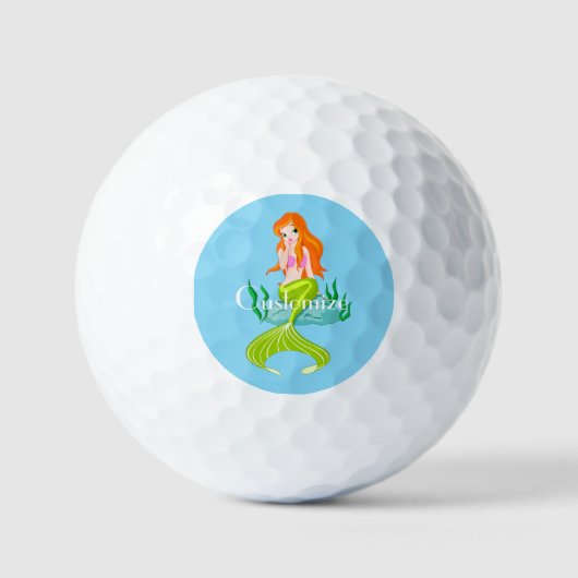 Niedlicher RedkopfMermaid Thunder_Cove Golfball (Vorderseite)